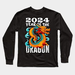 Chinese Lunar New Year of The Dragon 2024 - Happy New Year 2024 Long Sleeve T-Shirt